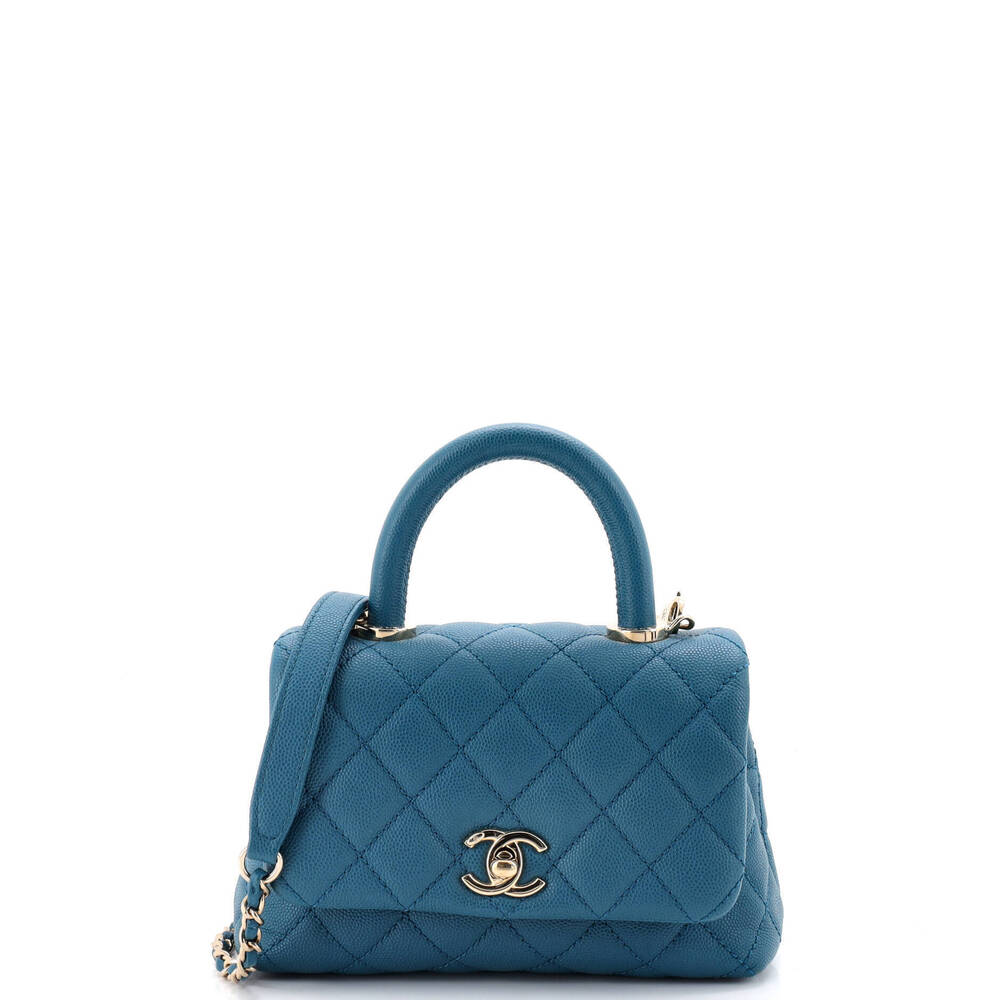 Chanel Extra Mini Coco Top Handle Bag Quilted Caviar